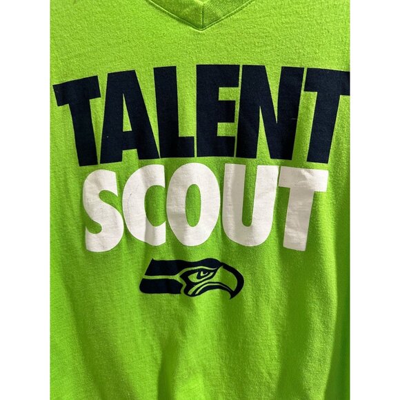 🍒 2/$20 🍒 Seahawks Bright Green Ladies V-Neck Fitted Tee sz M - Picture 2 of 5